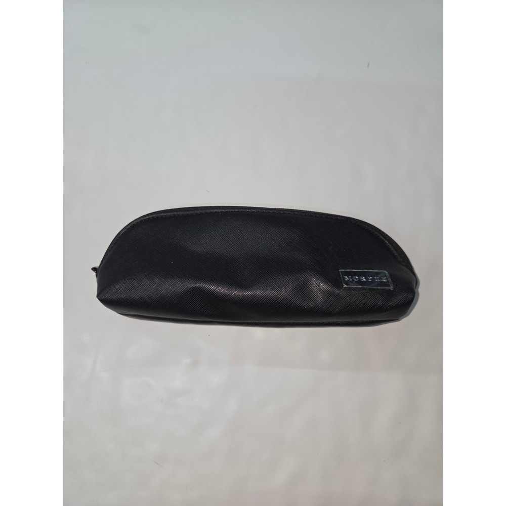 Morphe Black Saffiano Textured Makeup Brush Bag Cosmetic Travel Pouch Zip Case